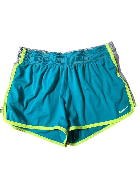 Nike Pants - NIKE Women's Dri-Fit Lined Running Shorts Teal, Neon Green & Grey - Size Medium